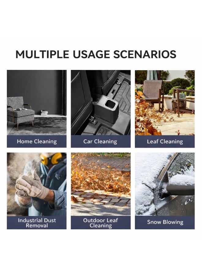 بوستر منفاخ توربيني عالي السرعة، قوة دفع 1400 غرام، محرك بدون فرش، قناة تهوية 64 مم، إضاءة LED، بطارية قابلة للشحن 4000 مللي أمبير، منفاخ هواء متعدد الفوهات للتنظيف والتجفيف ودعم الاحتراق - Image 4